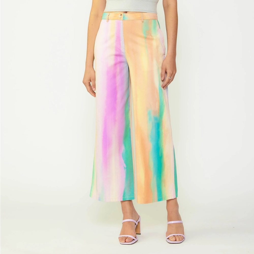 Current‎ Air Los Angeles High Rise Wide Leg Ankle length Rainbow Pants - XS